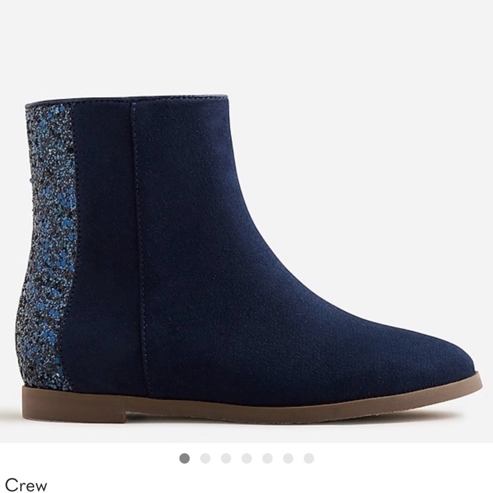 Navy Blue Ankle Boots with Glitter Detail